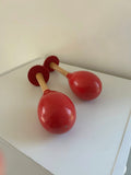 Maracas en bois rouge