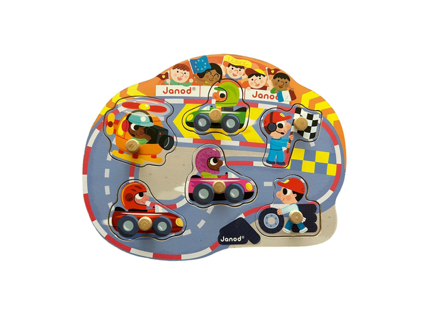 Puzzle en bois Janod happy racing 6 pièces