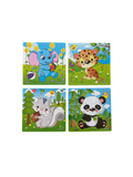Lot de 4 puzzles en bois animaux 9 pièces